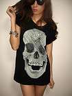 Diamond Skull Goth Punk Pop Art Rock T Shirt S