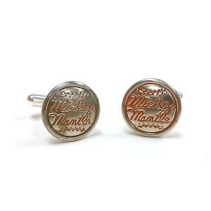   Jean Button Cufflinks Made from Authentic Mickey Mantle Western Jeans