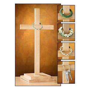   Wood Altar Cross W Easter Decorations & Nails of Jesus Church Chapel