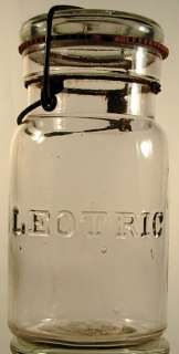 LEOTRIC PINT CLEAR FRUIT JAR GROUND LIP CIRCA 1800S  