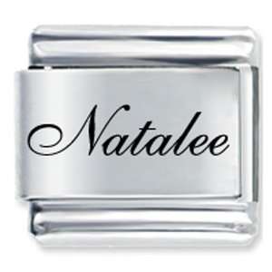   Script Font Name Natalee Gift Laser Italian Charm: Pugster: Jewelry