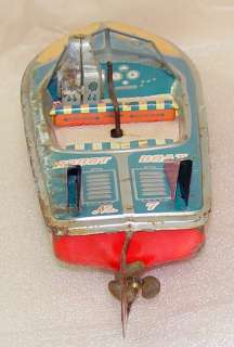 Vintage Robot Speed Boat No. 7 Tin Toy Made in Japan  