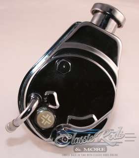 TUFF STUFF   CHROME POWER STEERING PUMP AND RESERVOIR KEYWAY STYLE FOR 