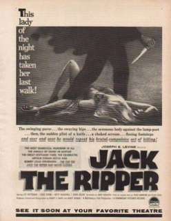 1960 JACK THE RIPPER MOVIE AD  