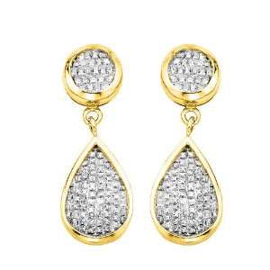   Gold 1 ct. Princess Cut Diamond Drop Earrings Katarina Jewelry