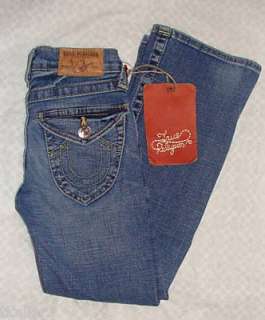 NWT Girls True Religion Button Flap Billy Denim Jeans 7  