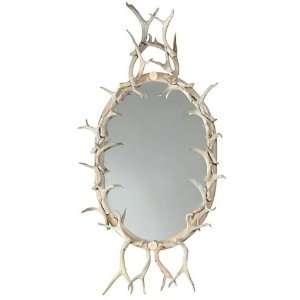    Oval Mirror with Weathered Mule Deer Antlers: Home & Kitchen