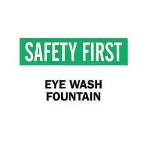 Sign,10x14,eye Wash Fountain,polyester   BRADY  Industrial 