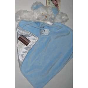   Blue White Bear Baby Security Blanket Lovey Nunu 