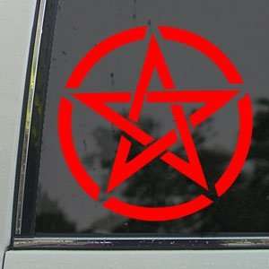  Pentagram Red Decal Truck Bumper Window Vinyl Red Sticker 