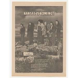  1974 Kansas First Album Debut Kirshner Records Promo Print 