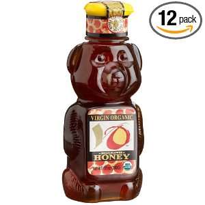 Virgin Organic Multi Flower Honey, 12 Ounce Plastic Bear Units (Pack 