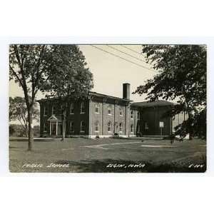 Public School Elgin Iowa Real Photo Postcard 1940s 