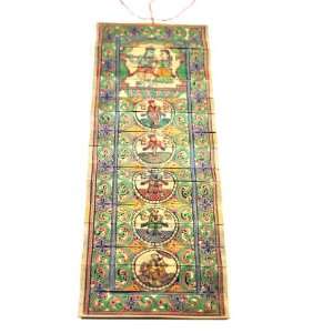  Wall Hanging with Very Intricate and Colorful Depiction of Indian 