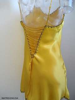 MARJOLAINE YELLOW BABY DOLL IN SILK SIZE FR/42 USA/M  