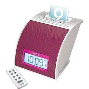  Pink/White Spaceasaver Alarm Clock with iPod® Dock GPS 