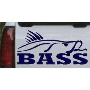 Navy 32in X 16.0in    Bass Hunting And Fishing Car Window Wall Laptop 