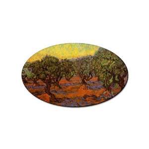  Olive Grove Orange Sky By Vincent Van Gogh Oval Sticker 