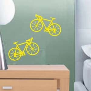  Yellow 10 Road and Track Bike Bicycle Fun 2 Pack Wall 