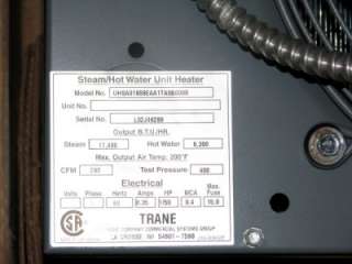 Trane Steam Hot Water Unit Heater Horizontal UHSA187 New UHSA  