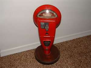 Vintage Red Duncan Parking Meter Model OT61 2 Hour Limit ASIS  