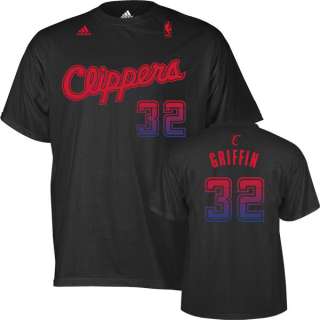   adidas Vibe Black Name and Number Los Angeles Clippers T Shirt  