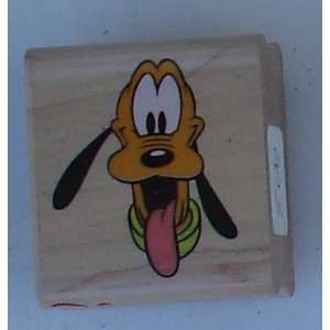 Pluto With Toung Hanging Out Wood Mounted Rubber Stamp (discontinued 