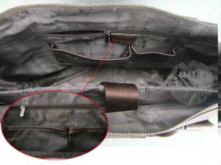 Mens Fashion 100% nature Genuine leather shoulder bag top briefcase 