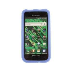 Silicone Touch Phone Case Transparent Dark Blue For Samsung Vibrant 