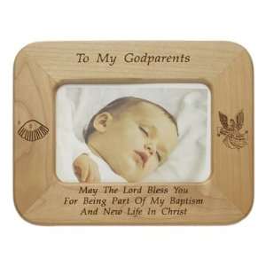   Laser Engraved Maple Wood Photo Frame Christian Jewelry Baptism Gifts
