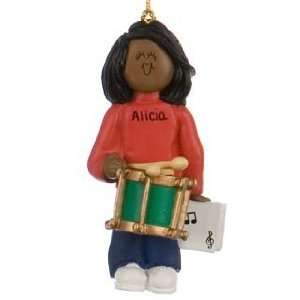 Personalized Ethnic Drum Player   Female Christmas Ornament  