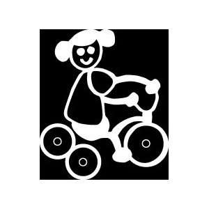  Girl Tricycle Stick Figure Family stick em up White vinyl 