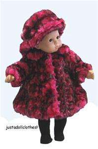 Doll Clothes Magenta Furry Coat Fit Bitty Baby &15Doll  