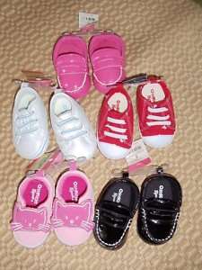 OshKosh Baby Girl Size 2 Sneakers & Shoes 5 Pr NEW  