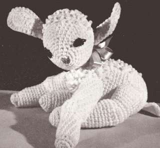 Vintage Crochet PATTERN Baby Lamb Stuffed Animal Toy  