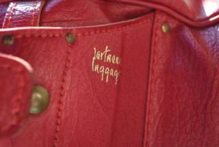 Rare Vintage Red Leather Hartmann Luggage Carry on