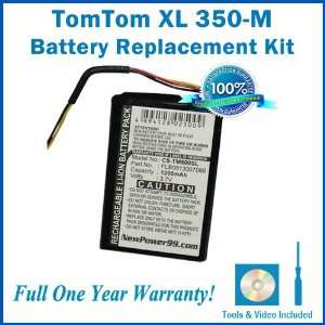  Battery Replacement Kit for TomTom XL 350M with 