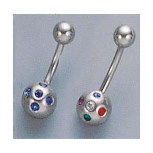  Multi Stone Belly Button Ring 