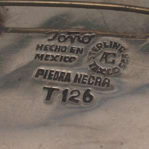 Fish Pin Brooch Vintage Mixed Metals Tono Piedra Negra Taxco Sterling 