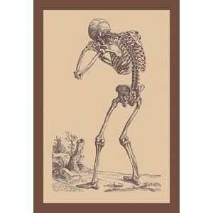 Bending Skeleton   12x18 Framed Print in Black Frame (17x23 finished)