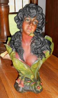   Nouveau Bust Beautiful Woman Sculpture Schumacher 1898 Toll Kirsche
