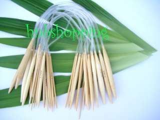 16 Circular Bamboo Knitting Needles Set 18 Pairs  