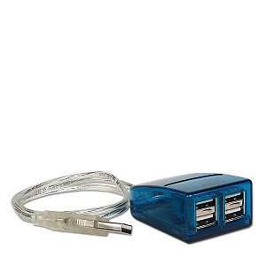  USB 2.0 4 Port Mini Hub (Translucent Blue)