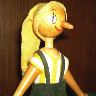 Rare Vintage Wooden Pinocchio Doll, Poland, HTF  
