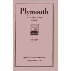  1929 PLYMOUTH Full Line Owners Manual User Guide 