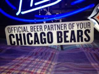   Big Chicago Bears FootBall Miller Lite Neon Bar Sign light Beautiful