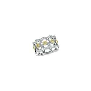  ZALES Fancy Yellow and White Diamond Ring in 18K Two Tone 