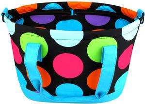 BLUE & BLACK Polka Dot Picnic INSULATED Thermal Cooler Tote Lunch Bag 