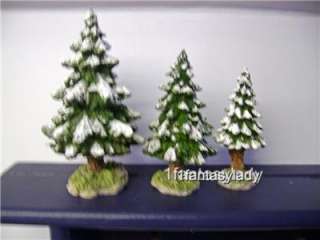 Dept 56 Snow Village Snowy Scotch Pine Trees  set 3 NEW  