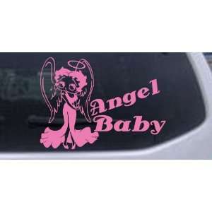 Pink 12in X 16.4in    Betty Boop Angel Baby Cartoons Car Window Wall 